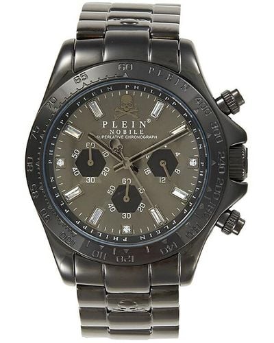 Philipp Plein Nobile 43mm Stainless Steel & Crystal Chronograph Bracelet Watch - Grey