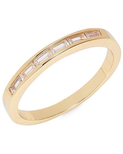 Shashi Olivia 14k Goldplated Sterling Silver & Cubic Zirconia Ring - White
