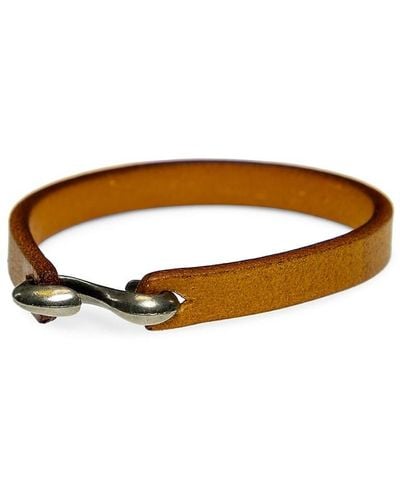 jean claude Leather & Stainless Steel Bracelet - Brown