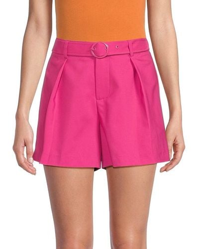 Saks Fifth Avenue High Rise Belted Shorts - Pink