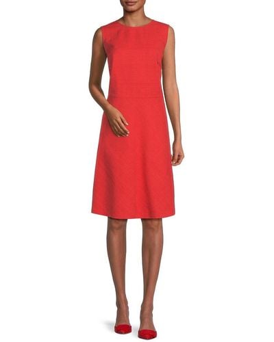 Akris Punto Sleeveless Silk Blend Dress - Red
