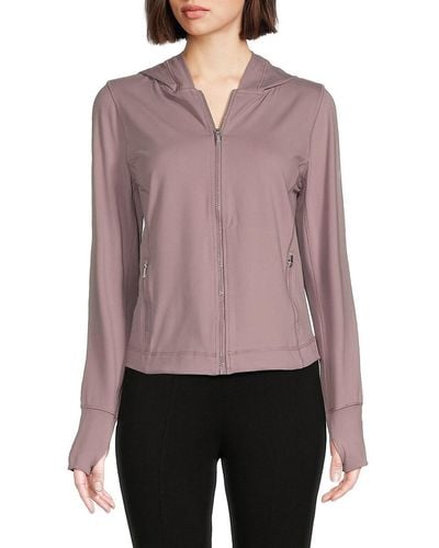 Calvin Klein Solid Zip Front Jacket - Purple