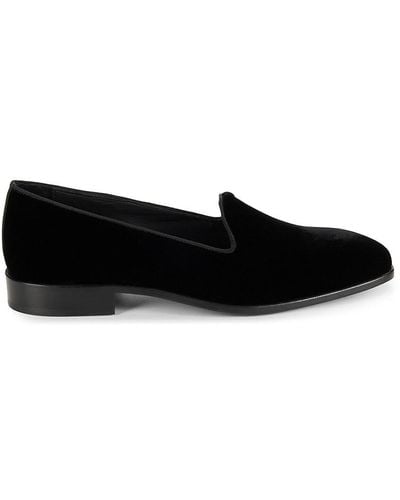 Saks Fifth Avenue Velvet Loafers - Black