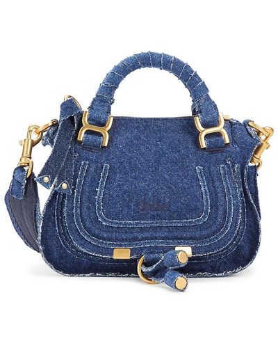 Chloé Marcie Denim Top Handle Bag - Blue