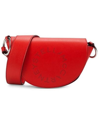 Stella McCartney Logo Flap Vegan Leather Shoulder Bag - Red