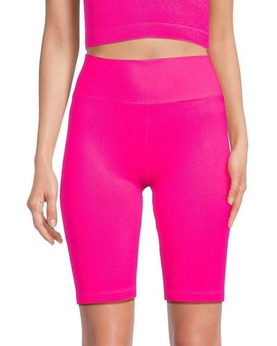 Calvin Klein Ribbed High Waist Bike Shorts - Pink
