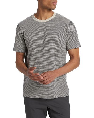 Theory Essential Striped Tee - Grey