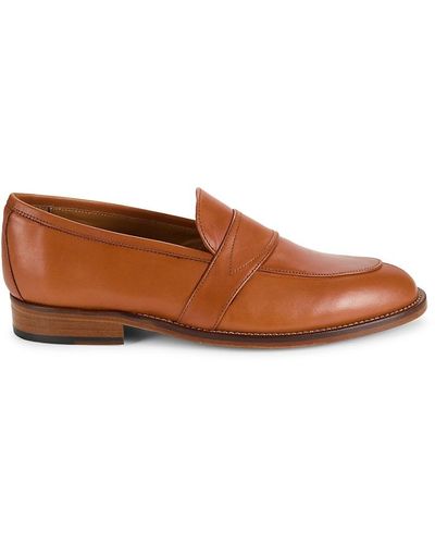 Nettleton Leather Split Toe Loafers - Brown