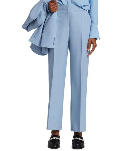 Lafayette 148 New York Gates Wool & Silk Pants - Blue