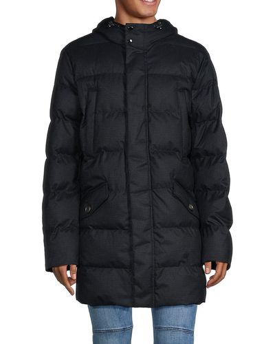 Geox Levico Hooded Puffer Jacket - Blue
