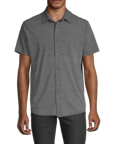 Slate & Stone Geometric-print Knit Shirt - Gray