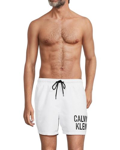 Calvin Klein Logo Drawstring Shorts - White