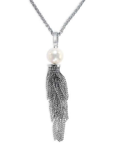 Effy 11mm Freshwater Pearl & Sterling Silver Pendant Necklace - White