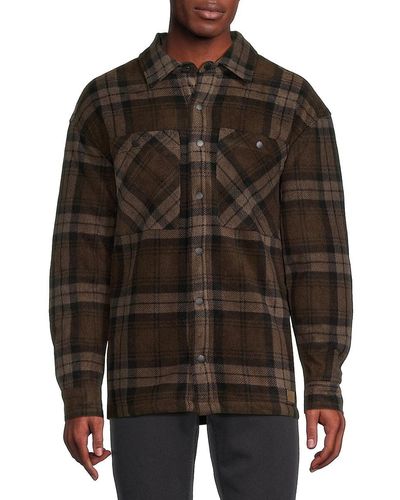 Buffalo David Bitton 'Sandis Plaid Shirt Jacket - Black