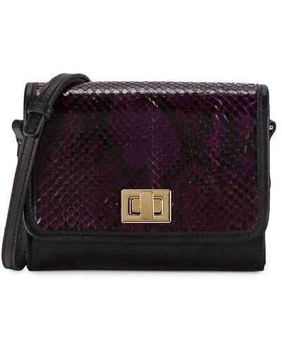 Gigi New York Catie Snake-embossed Leather Crossbody Bag - Purple