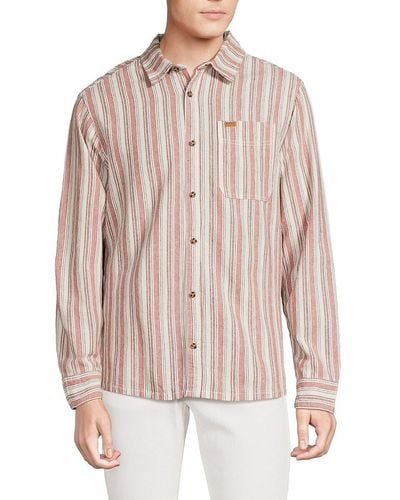 Buffalo David Bitton 'Sagel Striped Linen Blend Shirt - Multicolor
