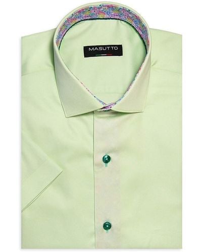MASUTTO 'Classic Fit Cutaway Collar Dress Shirt - Green