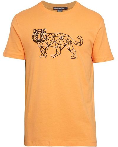 French Connection Tiger Grid T-Shirt - Orange