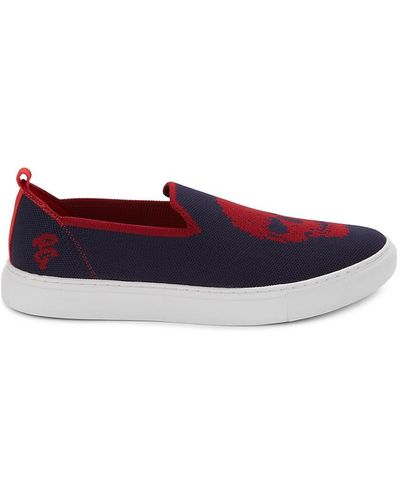 Robert Graham Topher Skeleton Graphic Slip On Trainers - Red
