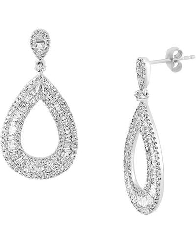 Effy 14k White Gold & 1.89 Tcw Diamond Drop Earrings - Metallic