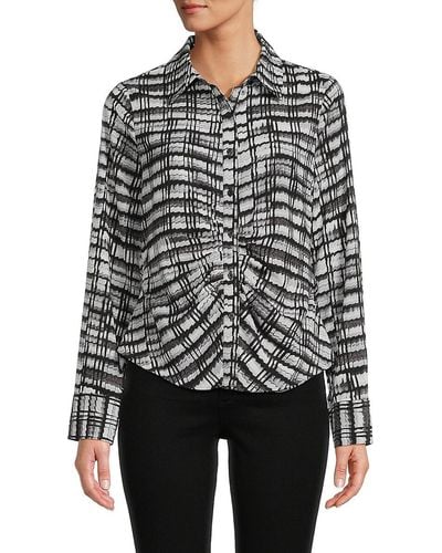 Calvin Klein Abstract Button Down Shirt - Gray