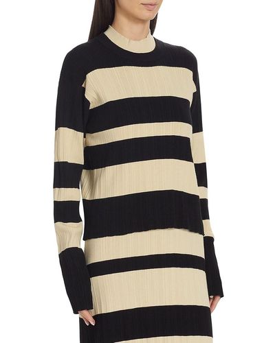 ATM Varigated Stripe Sweater - Black