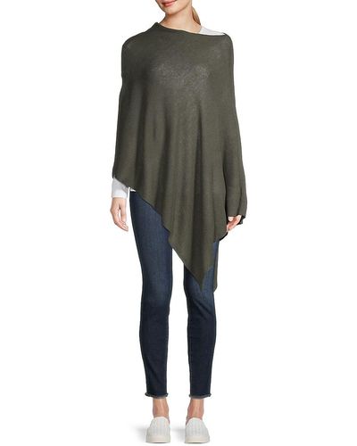 Portolano Cowlneck Cashmere Poncho - Green