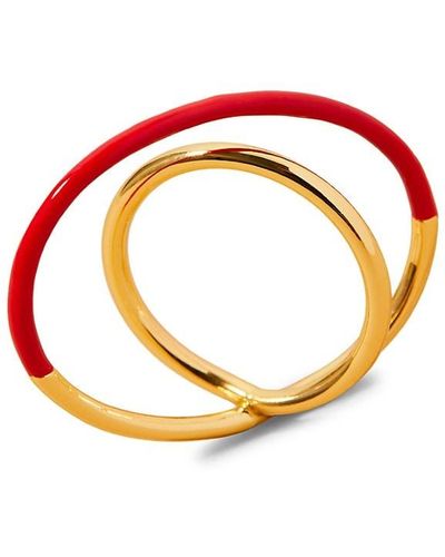 Alexis Retro Memphis 14K Goldplated Orbit Ring - Orange