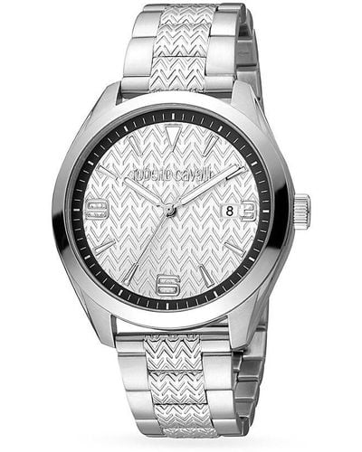 Roberto Cavalli 42mm Stainless Steel Bracelet Watch - Gray
