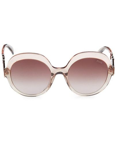 Emilio Pucci 55mm Round Sunglasses - Pink