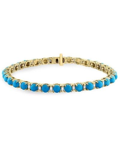 Effy 14k Yellow Gold, Turquoise & Diamond Bracelet - Blue