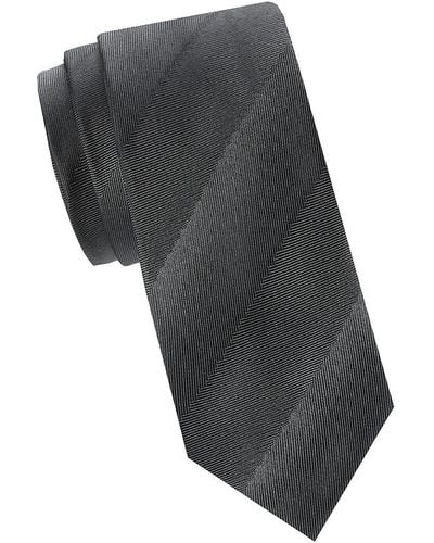Armani Striped Silk Tie - Black