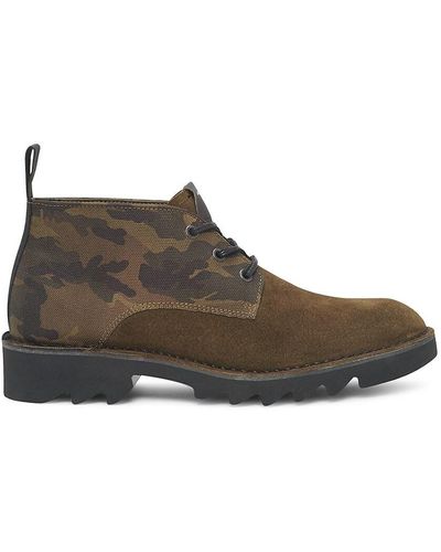 Karl Lagerfeld Suede & Camo Chukka Boots - Brown
