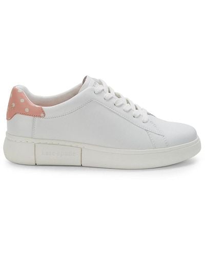 Kate Spade Lift Polka Dot Leather Sneakers - White
