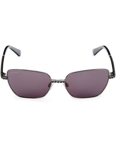Swarovski 56mm Crystal Cat Eye Sunglasses - Gray