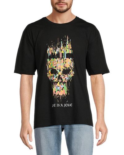 ELEVEN PARIS Skull Graphic Crewneck T Shirt - Black