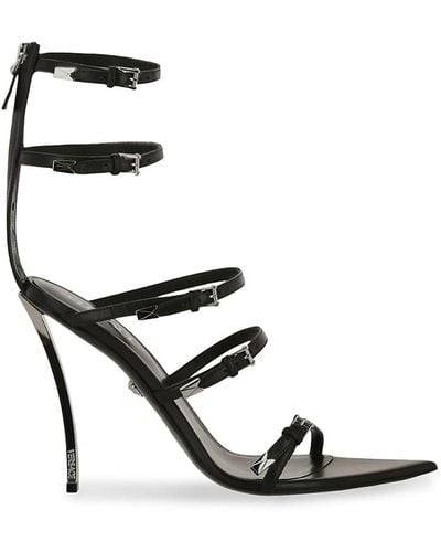 Versace Pin-point Leather Sandals - Black