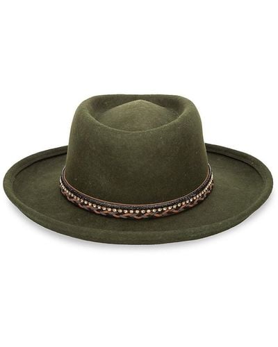 San Diego Hat Gambler Rhinestone Wool Band Hat - Green