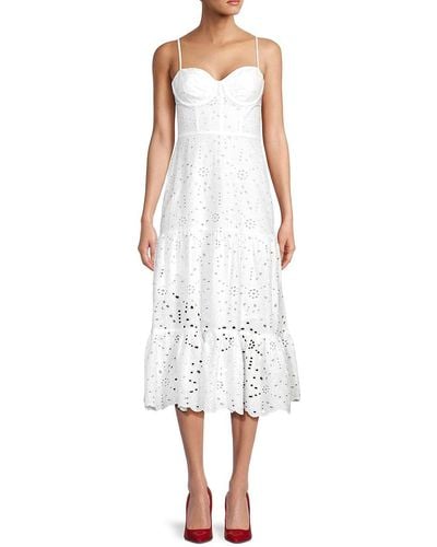 Rachel Parcell Eyelet Bustier Midaxi Dress - White