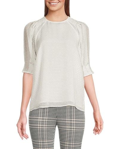 Tommy Hilfiger Pleated Textured Top - White