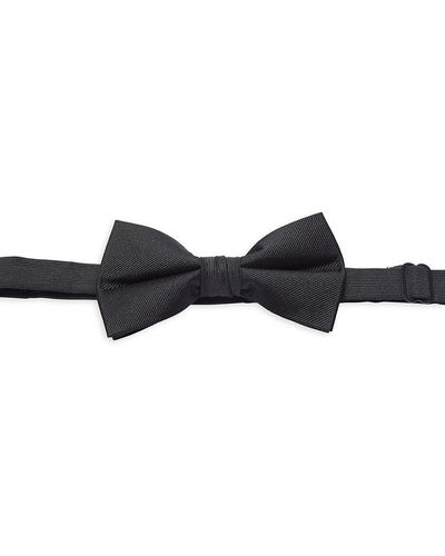 Saks Fifth Avenue Pre Tied Grosgrain Silk Bow Tie - Black
