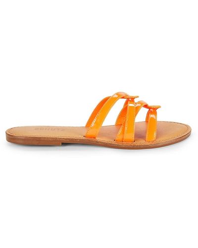 SCHUTZ SHOES Lyta Leather Flats - Orange