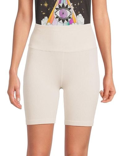 Spiritual Gangster Ribbed Seamless Biker Shorts - White