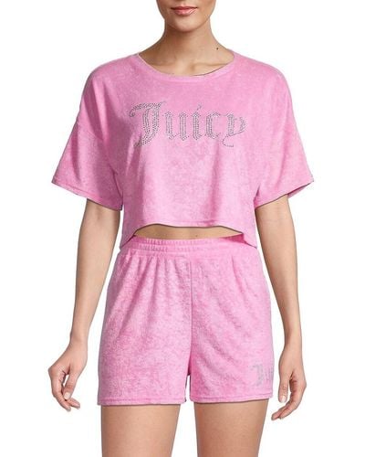 Juicy Couture Two-piece Velour Pajama Set - Pink