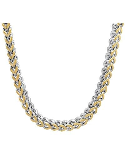 Anthony Jacobs 18k Goldplated & Stainless Steel Two-tone Wheat Link Necklace - Metallic