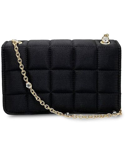 La Regale Sequin Bead Shoulder Clutch,Black,one size: Handbags