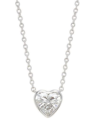 Badgley Mischka 14K & Diamond Heart Pendant Necklace - White