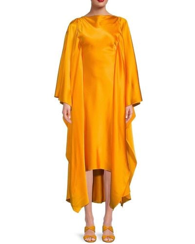 Cult Gaia Kesia High Low Silk Midi Dress - Orange
