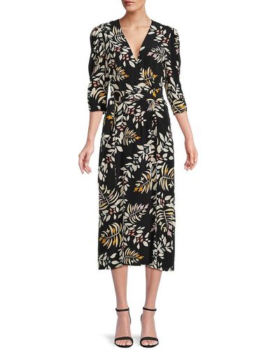 Ba&sh Crissy Floral Wrap Dress - Black