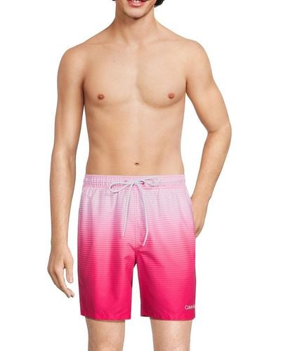 Calvin Klein Gradient Stripe Swim Shorts - Pink
